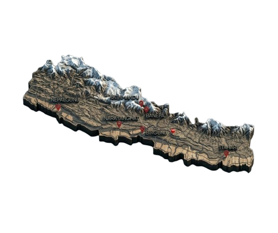 Steelwood national branch map across Nepal